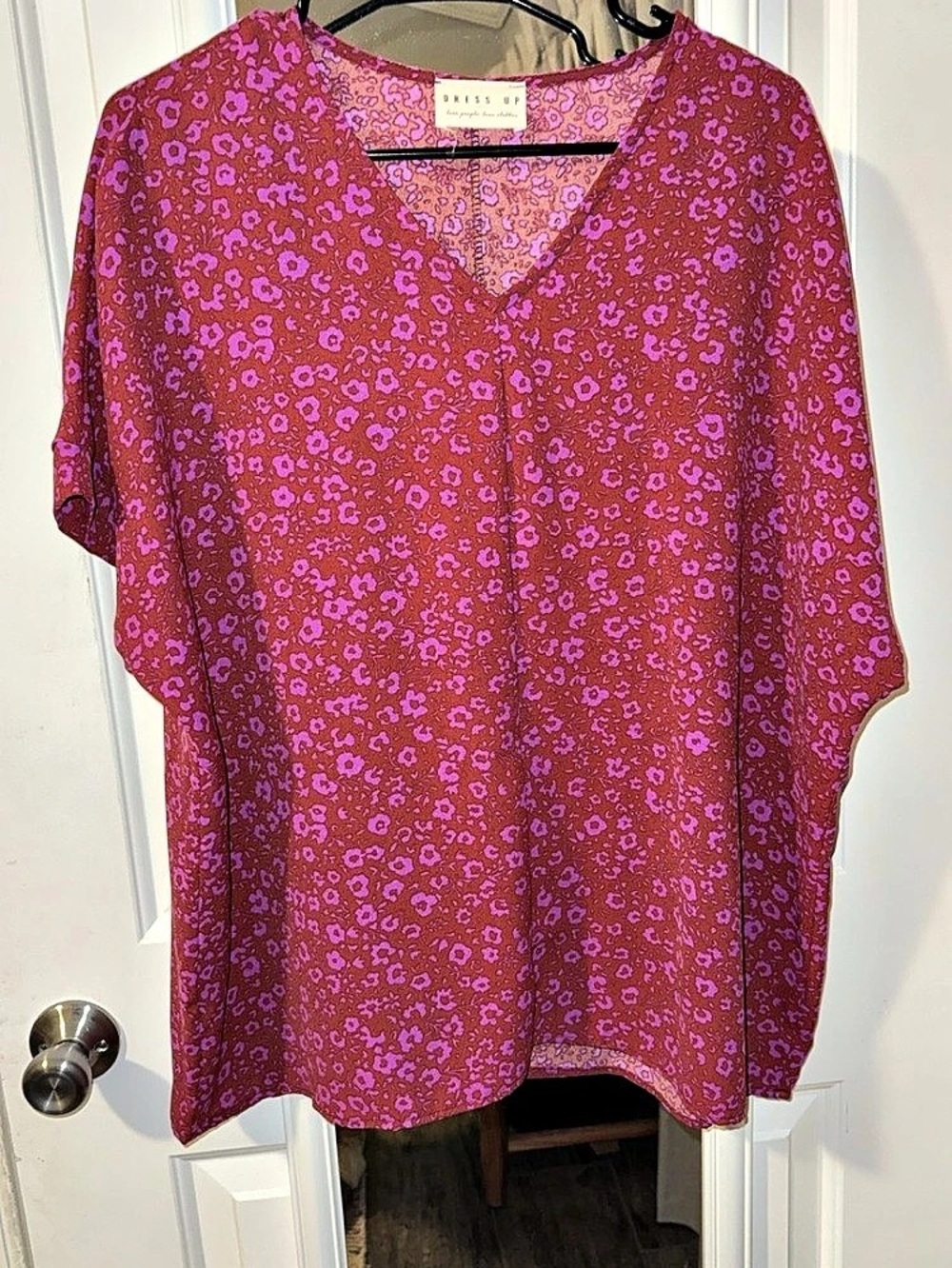 Dress Up Floral Blouse in Purple & Pink Like New